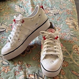 adidas White and Red Women's Sneakers